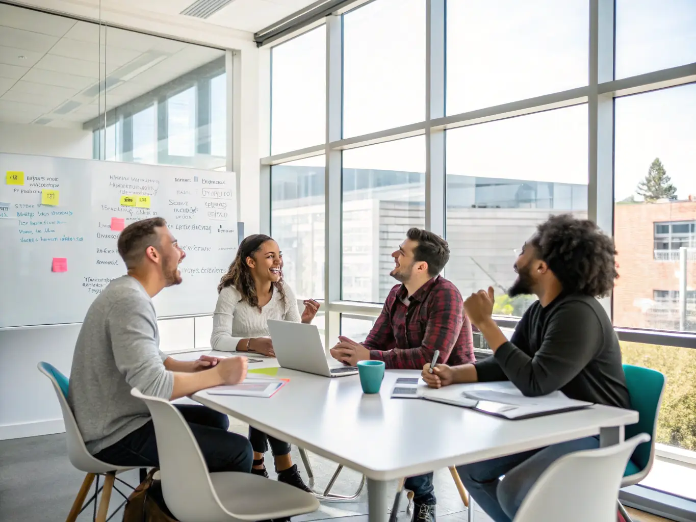 A diverse group of professionals collaborating in a modern office, representing the power of networking and mentorship in career development.